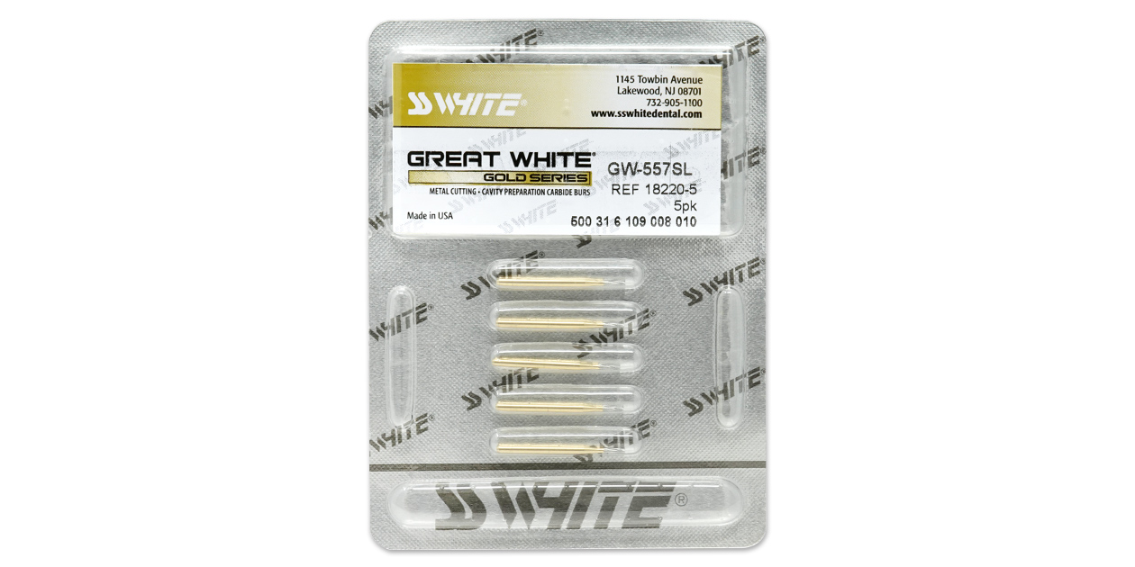 Image for SS White<sup>®</sup> Great White<sup>®</sup> Gold Series surgical length burs