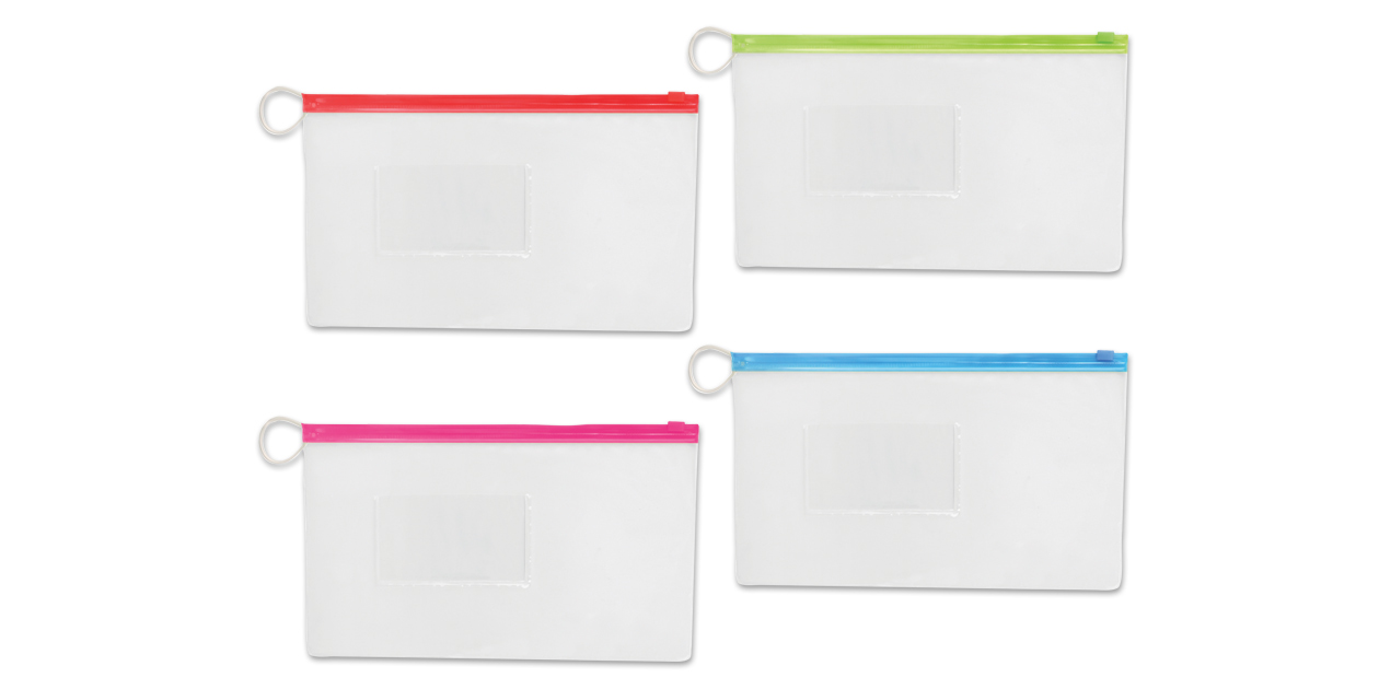 Large clear zipper pouches | Safco Dental Supply